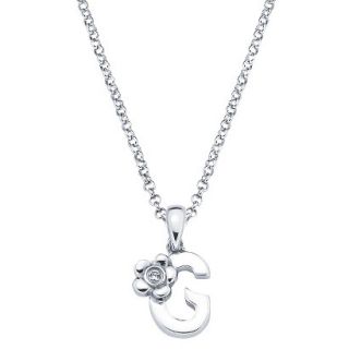 Little Diva Sterling Silver Diamond Accent Initial G Pendant Necklace   Silver