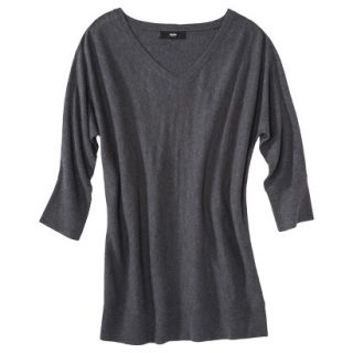 Mossimo Womens 3/4 Sleeve V Neck Value Sweater   Heather Gray L