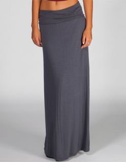 Fold Over Waist Maxi Skirt Grey In Sizes Large, X Small, Medium, Smal