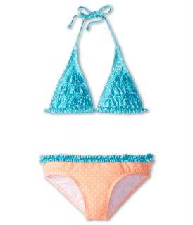 Billabong Kids Dot Triangle Set Girls Swimwear Sets (Blue)