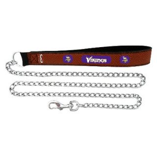 Minnesota Vikings Football Leather 2.5mm Chain Leash   M
