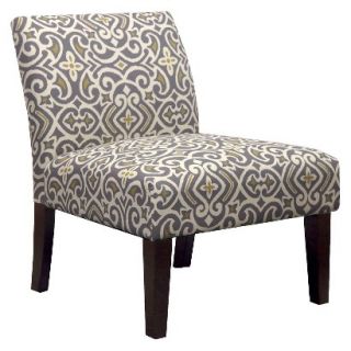 Skyline Armless Upholstered Chair Avington Armless Slipper Chair   Gray/Citron