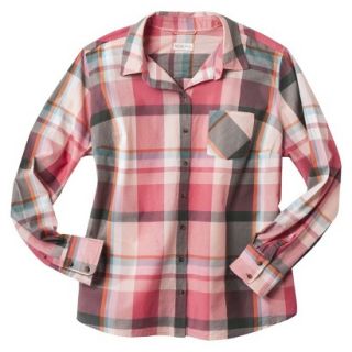 Merona Womens Plus Size Long Sleeve Button Down Shirt   Extra Pink 2