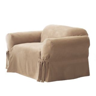Sure Fit Soft Suede Chair Slipcover   Sable