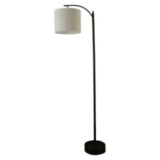 Threshold Oil Rubbed Bronze Downbridge Floor Lamp with Gray Shade (Includes CFL