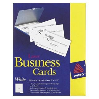 Avery 2 x 3 1/2 Laser Two Side Printable Business Cards   White (250 Per Pack)
