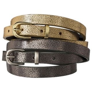 Mossimo Supply Co. Two Pack Shiny Belt   Gold/Silver XL