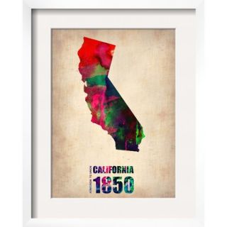 Art   California Watercolor Map Framed Print