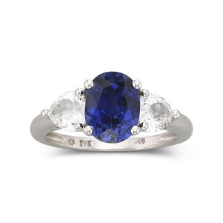 Lab Created Sapphire Ring Sterling Silver, White, Womens