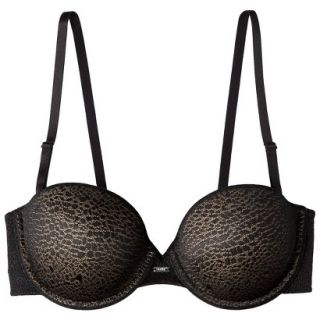 Self Expressions Womens i fit Animal Mesh Strapless Bra, 36D   Black with Body