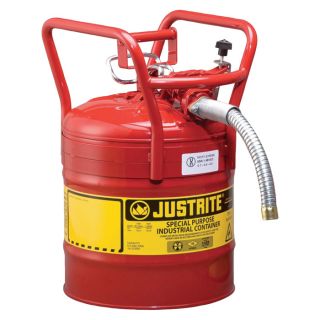 JustRite Type II D.O.T. Approved Fuel Safety Can   5 Gallon, 1 Inch Hose, Model