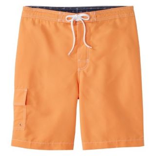 Merona Mens 9 Solid Board Shorts   Orange S