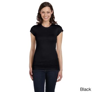 Bella Bella Womens Longer Length Crew Neck T shirt Black Size M (8  10)