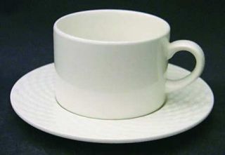 Pagnossin President White Flat Cup & Saucer Set, Fine China Dinnerware   Treviso