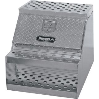 Buyers Products Aluminum Heavy Duty Step Truck Box   Smooth/Diamond Plate, 24