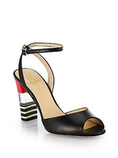 Kate Spade New York Ibezia Patent Lucite Heel Sandals   Black