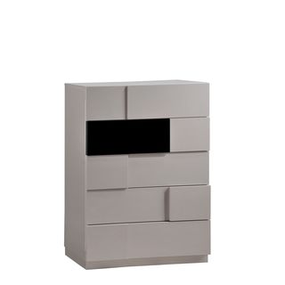 Global Furniture Usa Grey High Gloss And Black Chest Grey Size 10 drawer