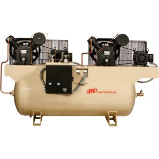 Ingersoll Rand Air Compressor   Duplex, 5 HP, 230 Volt 3 Phase, Model 2475E5 V