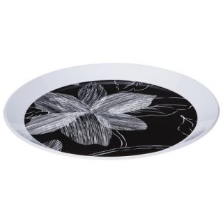 Room Essentials Floral Round Platter   Black/White
