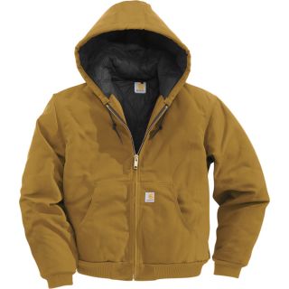 Carhartt Duck Active Jacket   Quilt Lined, Brown, Large Tall, Model J140