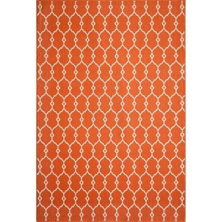 Indoor/Outdoor Fretwork Area Rug   Orange (5x8)