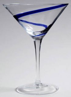 Pier 1 Swirline Cobalt Martini Glass   Cobalt Swirl Line On Clear