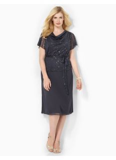 Plus Size Shimmer Illusion Dress Catherines Womens Size 0X, Dark Gray
