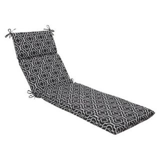 Outdoor Chaise Lounge Cushion   Black/White Starlet
