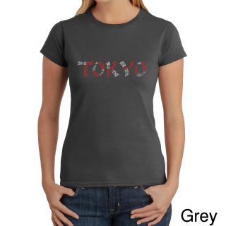 Los Angeles Pop Art Los Angeles Pop Art Womens Tokyo Cities T shirt Grey Size M (8  10)