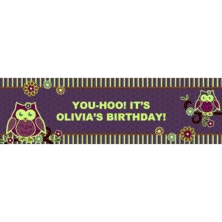 Owl Blossom Glow in the Dark Personalized Banner
