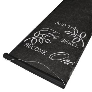 Black Two Shall Become One Aisle Runner   36 X 100