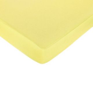 Zig Zag Yellow and Gray Fitted Crib Sheet   Yellow