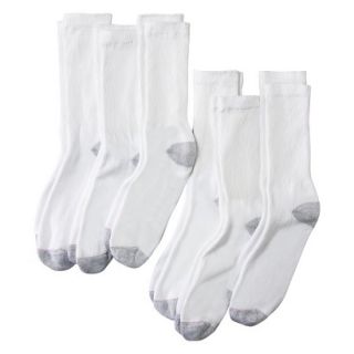 Hanes Mens 6pk Crew Socks   White