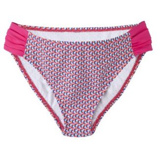 Womens Maternity Side Tab Hipster Swim Bottom   Fire Red/White XS