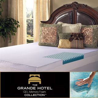Grande Hotel Collection 3 inch Highloft Supreme Gel Memory Foam Mattress Topper With Polysilk Cover