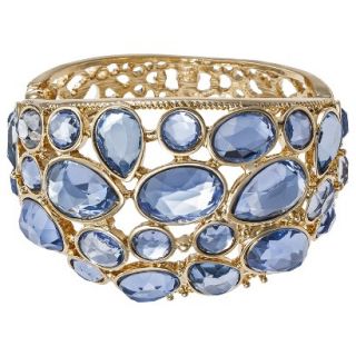 Womens Stone Cluster Cuff Bracelet   Blue/Gold