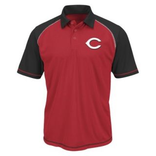 MLB Mens Cincinnati Reds Synthetic Polo T Shirt   Red/Black (M)