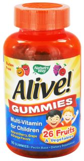 Natures Way   Alive Gummies Multi Vitamin For Children Natural Orange & Berry Flavors   90 Gummies