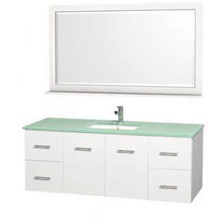 Centra 60 Single Bathroom Vanity Set by Wyndham Collection   White