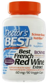 Doctors Best   Best French Red Wine Extract 60 mg.   90 Vegetarian Capsules