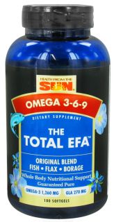 Health From The Sun   Omega 3 6 9 Total EFA   180 Softgels