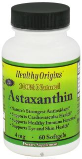 Healthy Origins   Astaxanthin 4 mg.   60 Softgels