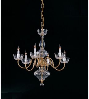Colonial 6 Light Chandeliers in Polished Brass 4206 PB