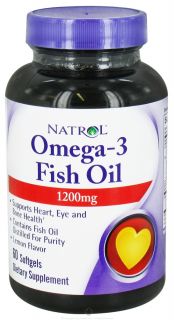 Natrol   Omega 3 Fish Oil Lemon Flavor 1200 mg.   60 Softgels