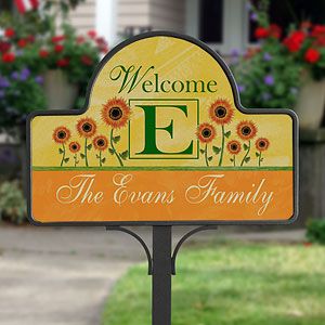 Personalized Lawn Decor Yard Stake   Summer Sunflowers