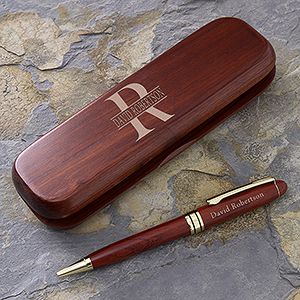 Personalized Rosewood Pen Set with Engraved Name