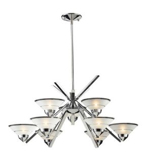 Refraction 9 Light Chandeliers in Polished Chrome 1476/6+3