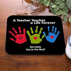 Personalized Teacher Mouse Pads   Kids Handprints