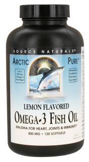 Source Naturals   Arctic Pure Omega 3 Fish Oil Lemon Flavored 800 mg.   120 Softgels