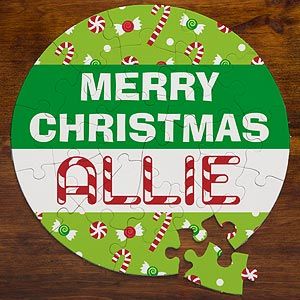 Personalized Holiday Kids Puzzle   Merry Christmas